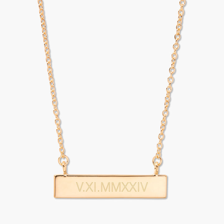 Roman Numeral Bar Necklace