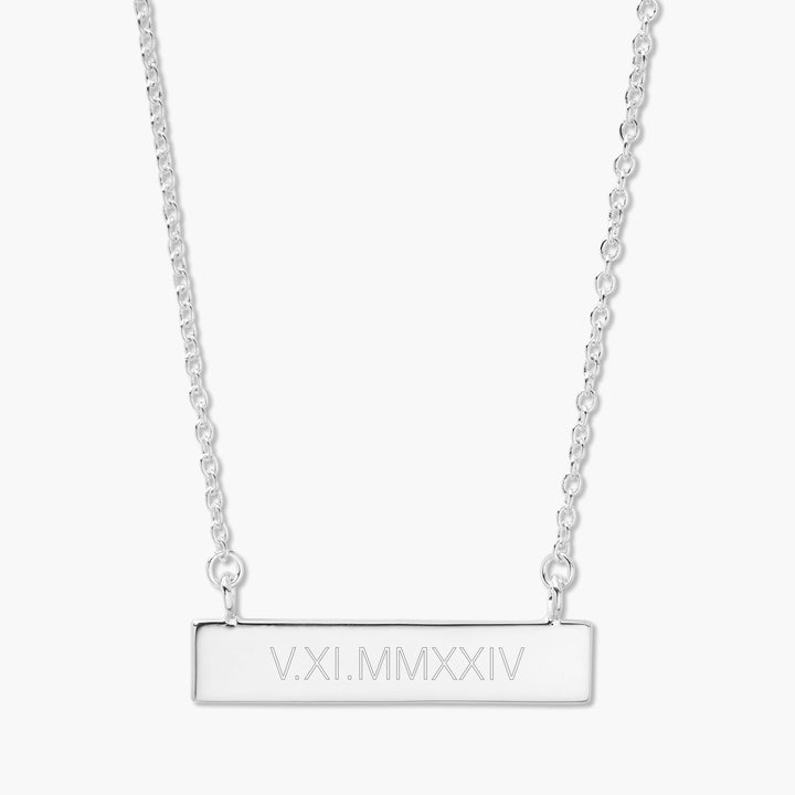 Roman Numeral Bar Necklace