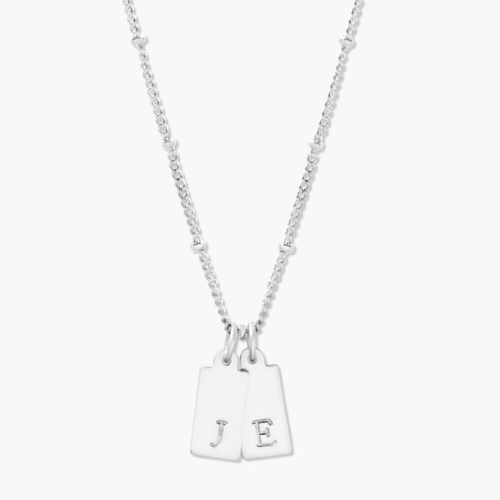 Madeline Rectangle Two Initial Pendant