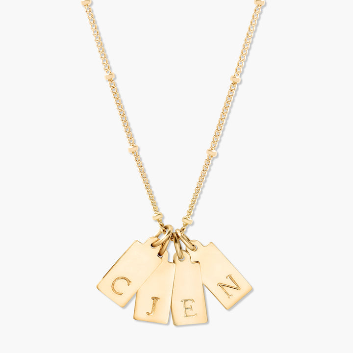 Madeline Rectangle Four Initial Pendant