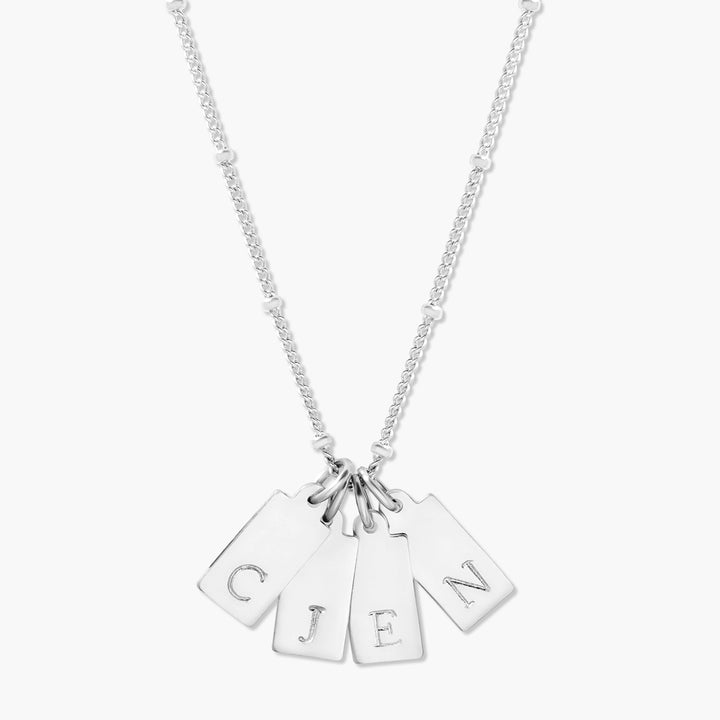 Madeline Rectangle Four Initial Pendant