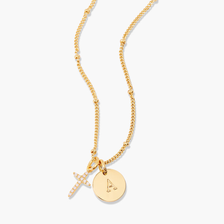 Josephine Initial Cross Pendant