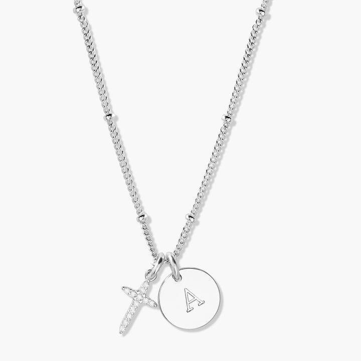 Josephine Initial Cross Pendant
