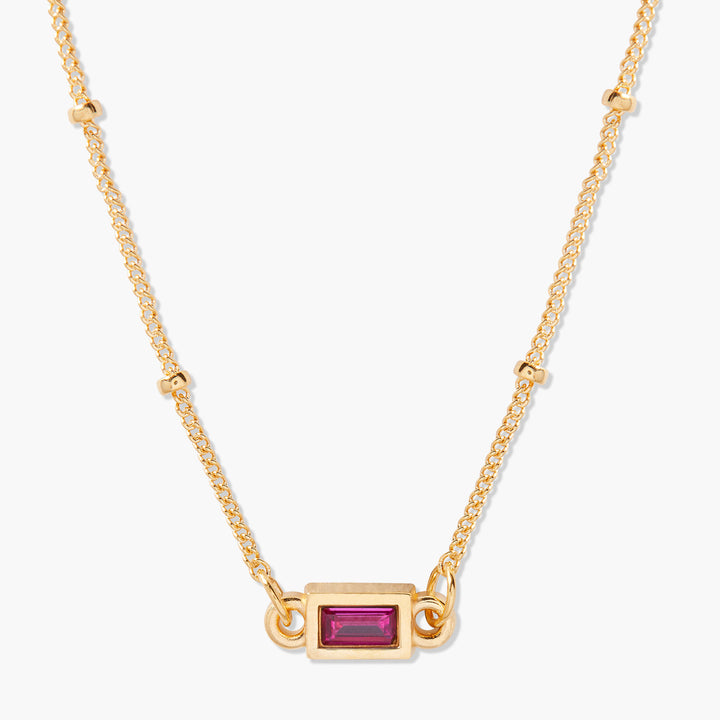 Jules Baguette Birthstone Necklace