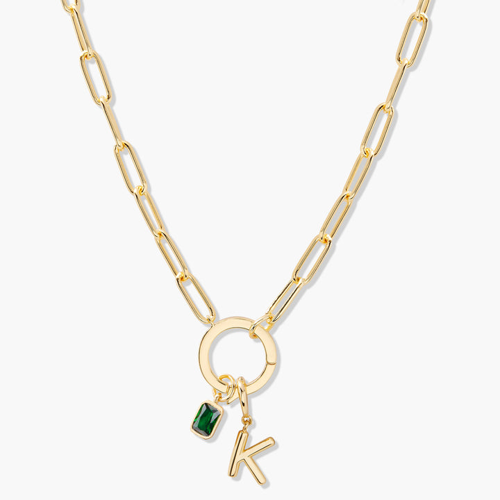 Colette Birthstone Initial Necklace