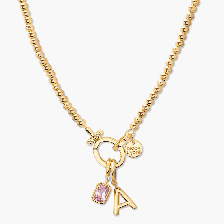 Avery Birthstone Initial Necklace