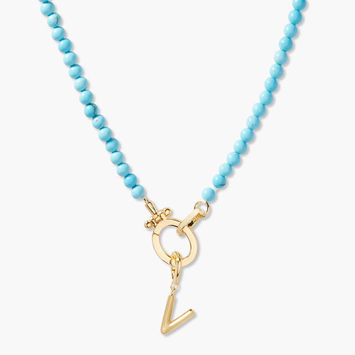 Avery Initial Turquoise Necklace