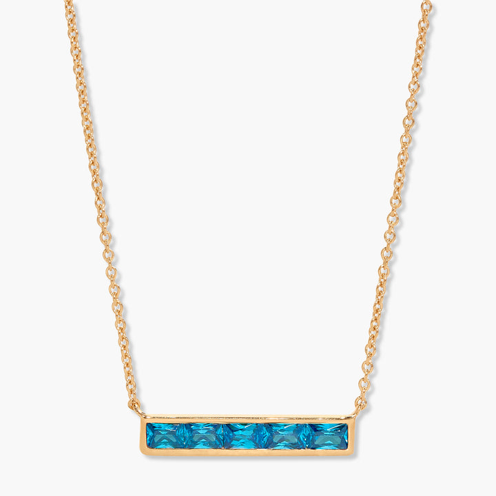 Jewel Vermeil Birthstone Bar Necklace