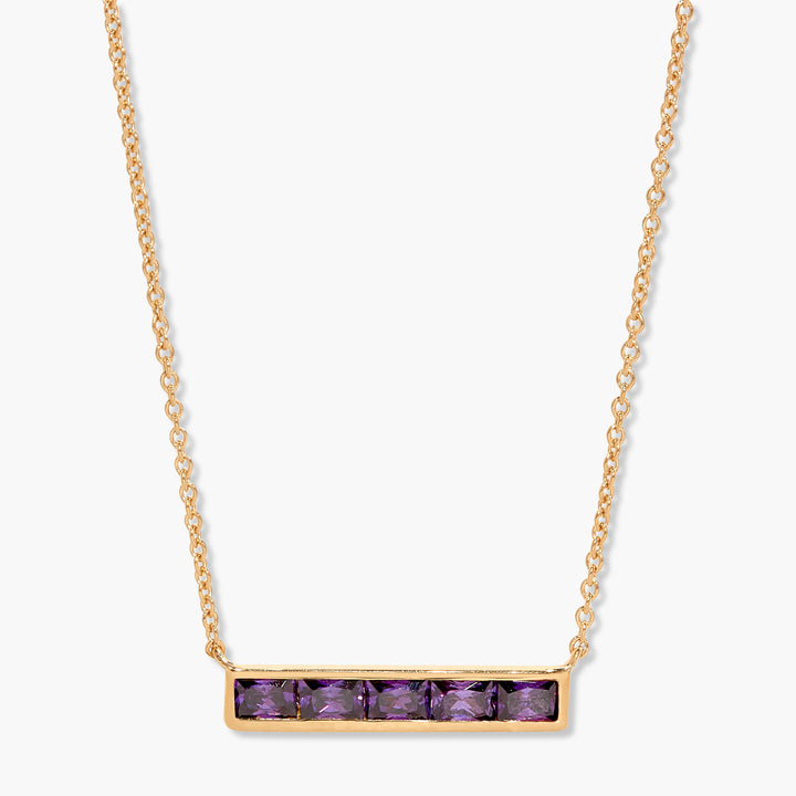 Jewel Vermeil Birthstone Bar Necklace