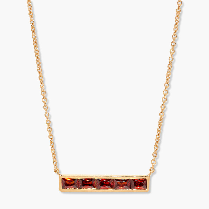 Jewel Vermeil Birthstone Bar Necklace