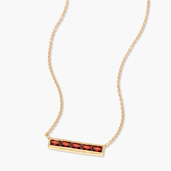 Jewel Vermeil Birthstone Bar Necklace