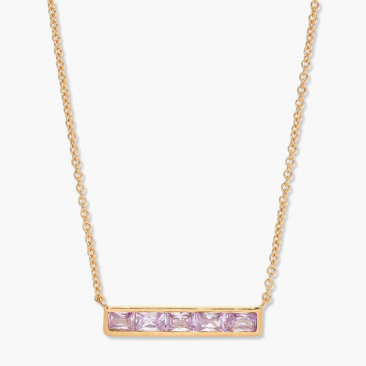 Jewel Vermeil Birthstone Bar Necklace