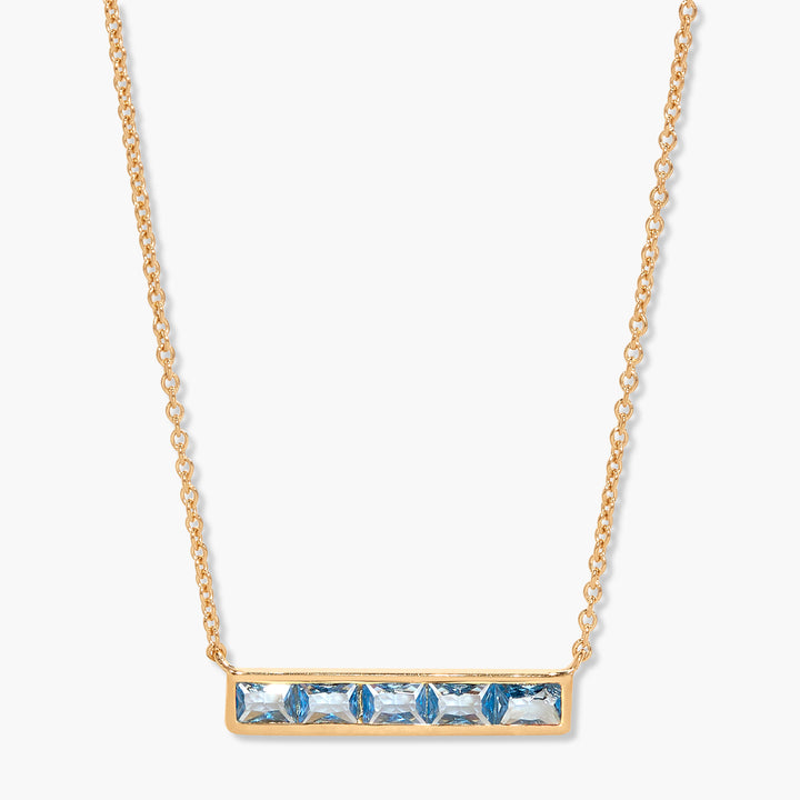 Jewel Vermeil Birthstone Bar Necklace