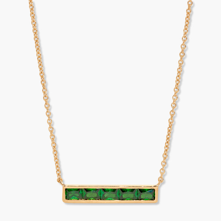 Jewel Vermeil Birthstone Bar Necklace