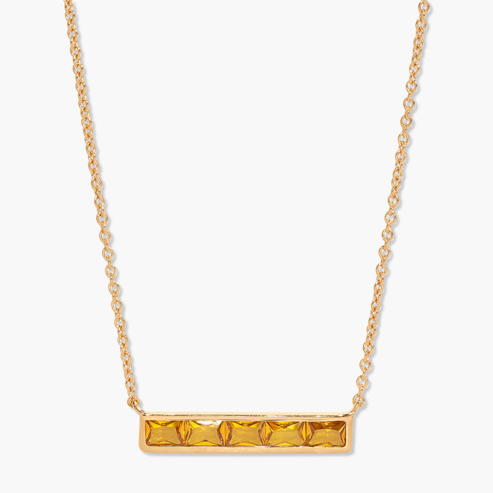 Jewel Vermeil Birthstone Bar Necklace
