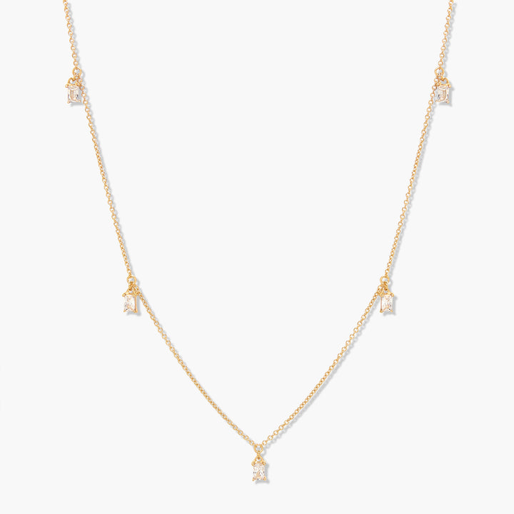 Jules Baguette Floating Birthstone Necklace
