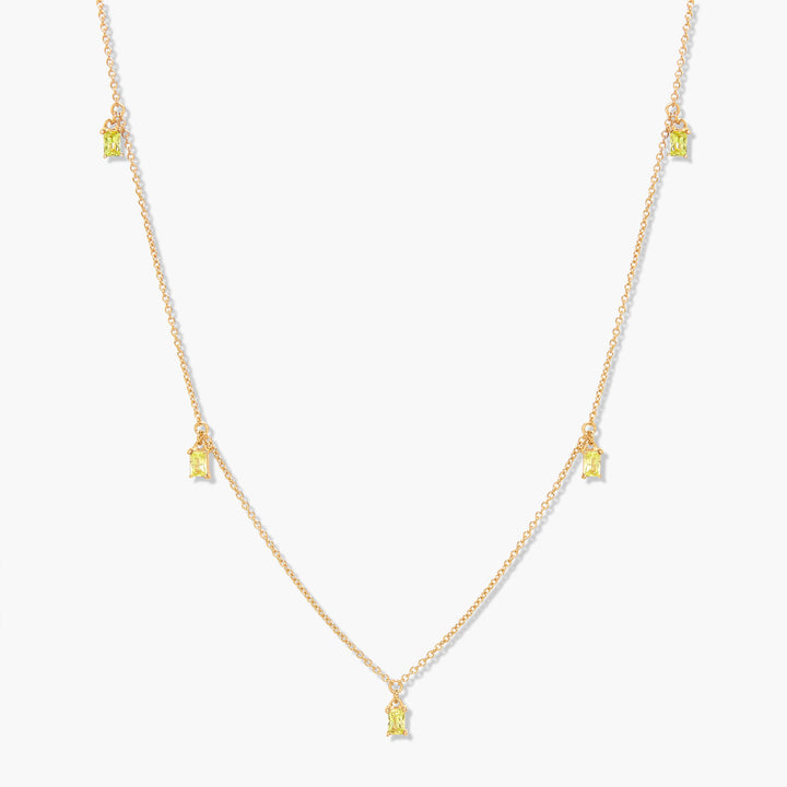 Jules Baguette Floating Birthstone Necklace