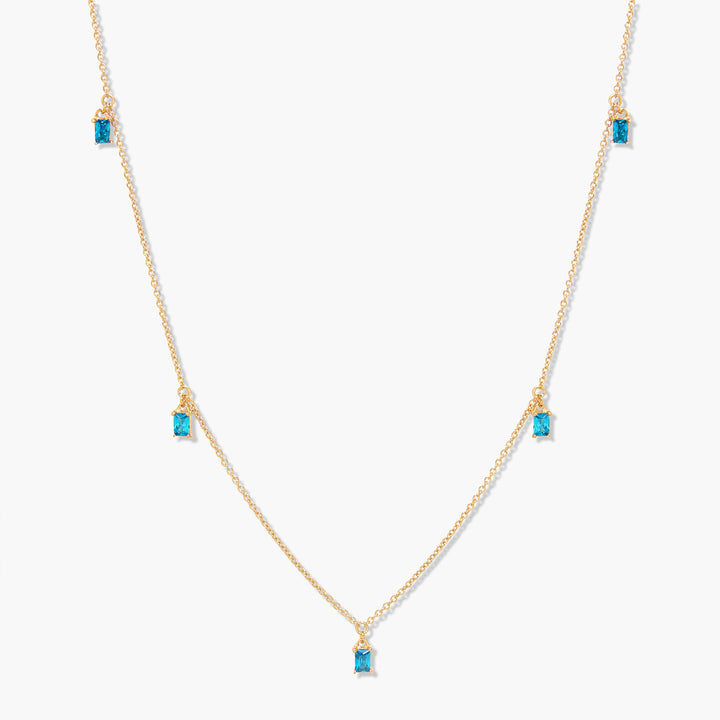 Jules Baguette Floating Birthstone Necklace