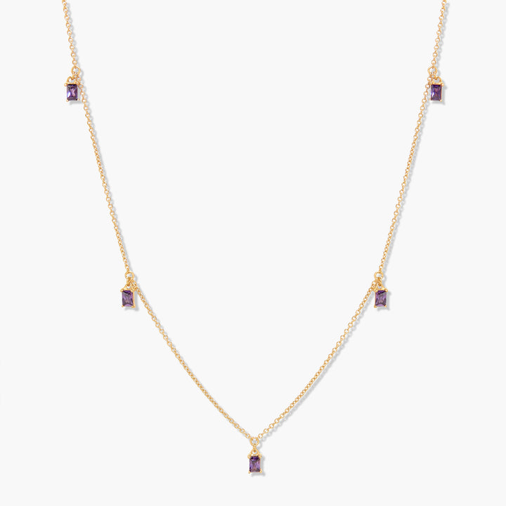 Jules Baguette Floating Birthstone Necklace
