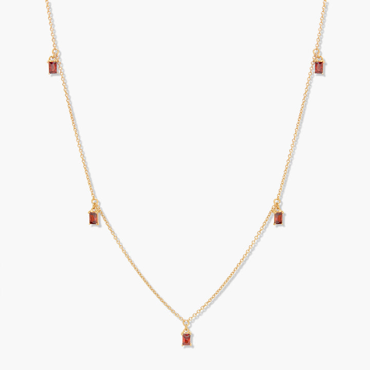 Jules Baguette Floating Birthstone Necklace