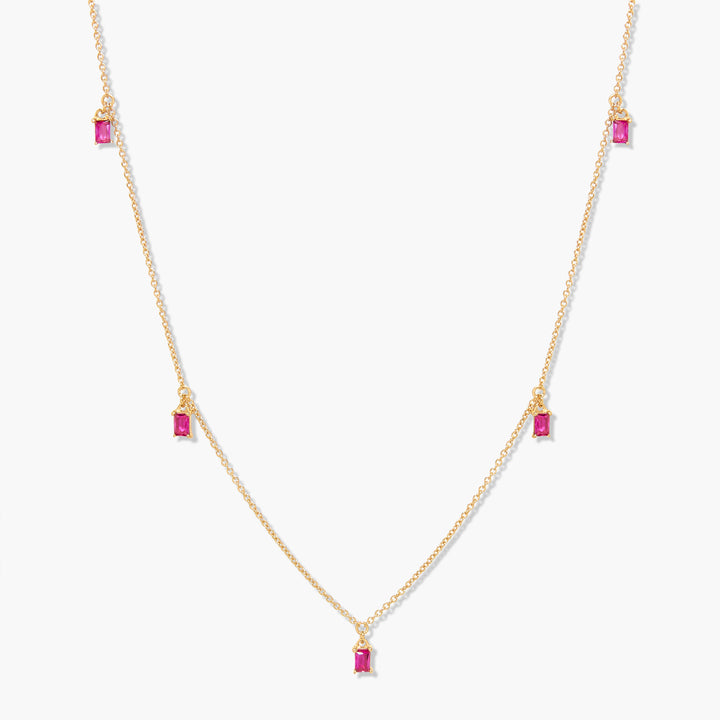 Jules Baguette Floating Birthstone Necklace