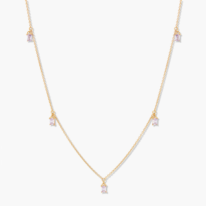 Jules Baguette Floating Birthstone Necklace