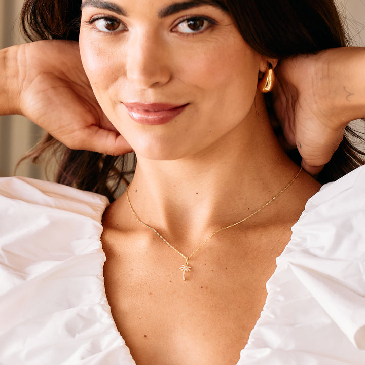 Adeline Palm Tree Vermeil Necklace