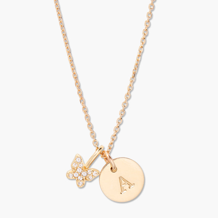Adeline Initial Butterfly Necklace