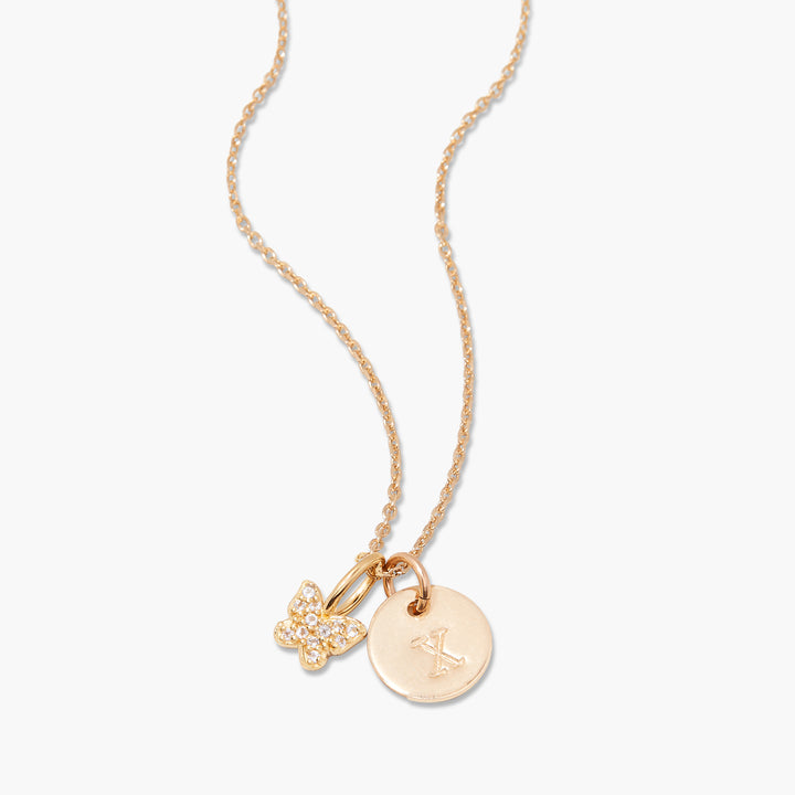 Adeline Initial Butterfly Necklace