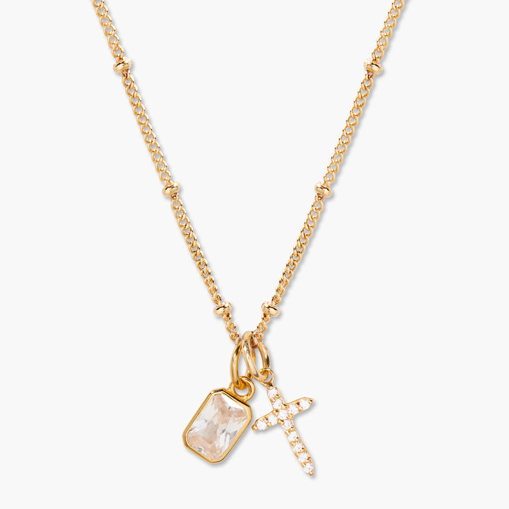 Josephine Cross Birthstone Necklace