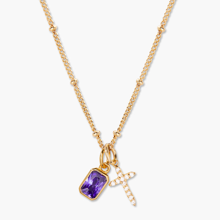 Josephine Cross Birthstone Necklace