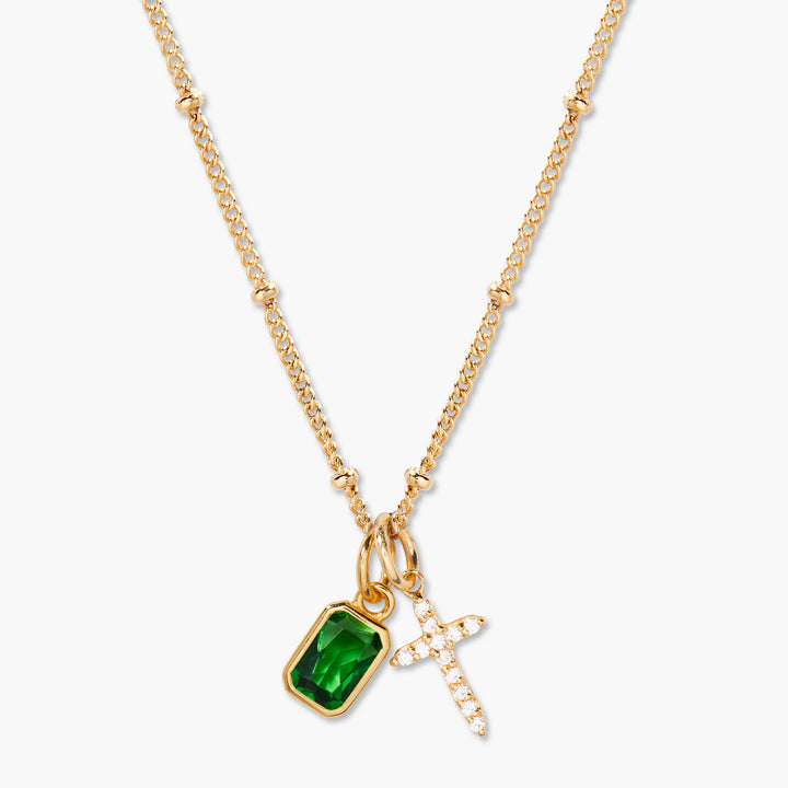 Josephine Cross Birthstone Necklace