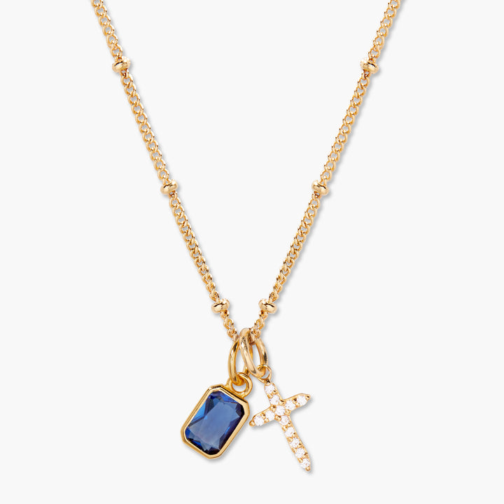 Josephine Cross Birthstone Necklace