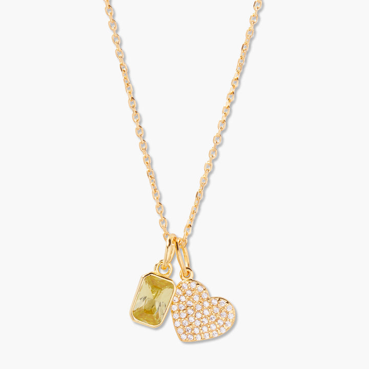 Adeline Heart Birthstone Necklace