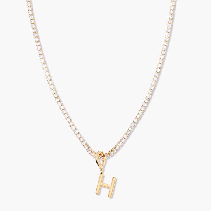 Isabella Mini Initial Tennis Necklace