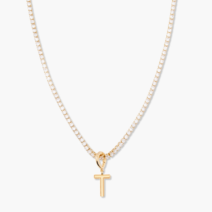 Isabella Mini Initial Tennis Necklace