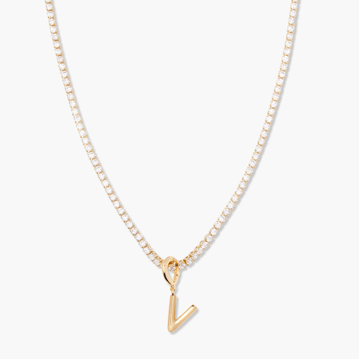 Isabella Mini Initial Tennis Necklace