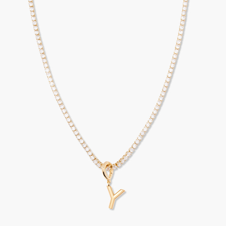 Isabella Mini Initial Tennis Necklace
