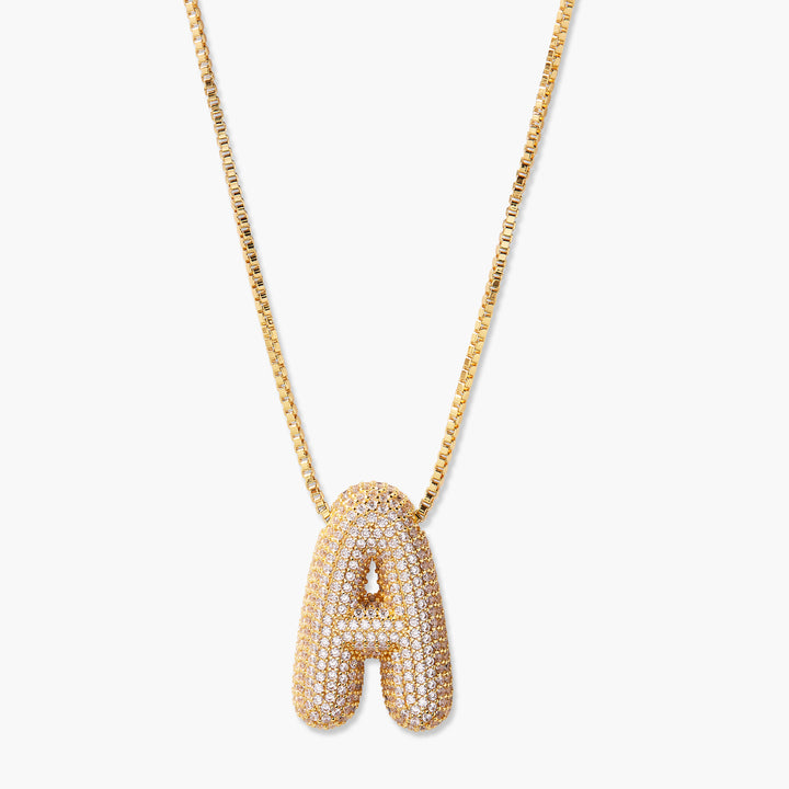 Elle Bubble Initial Pendant Necklace