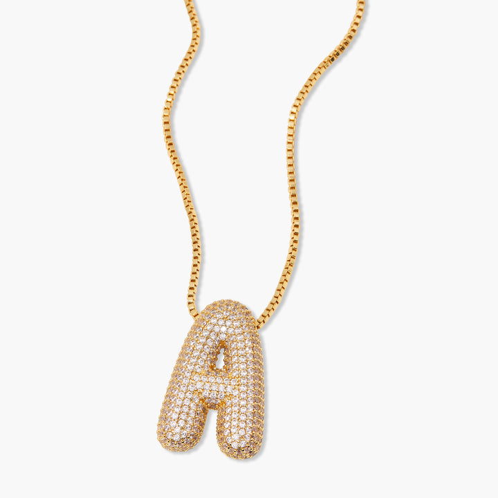 Elle Bubble Initial Pendant Necklace