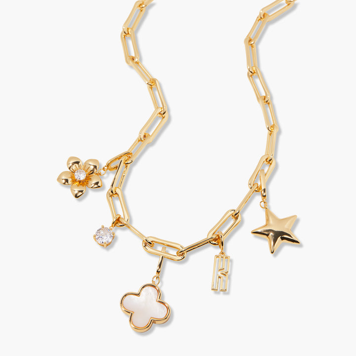Cami Birthstone Initial Charm Necklace