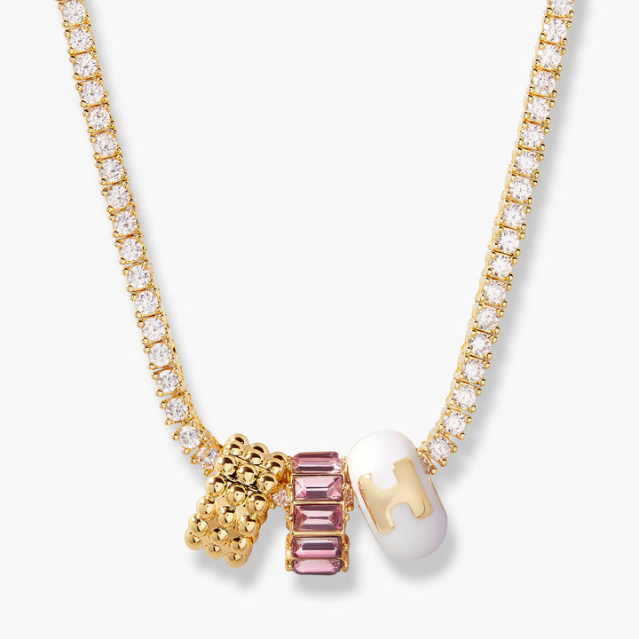 Georgina Birthstone Initial Tennis Necklace