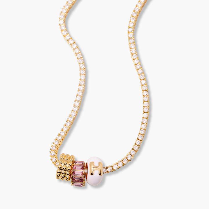 Georgina Birthstone Initial Tennis Necklace