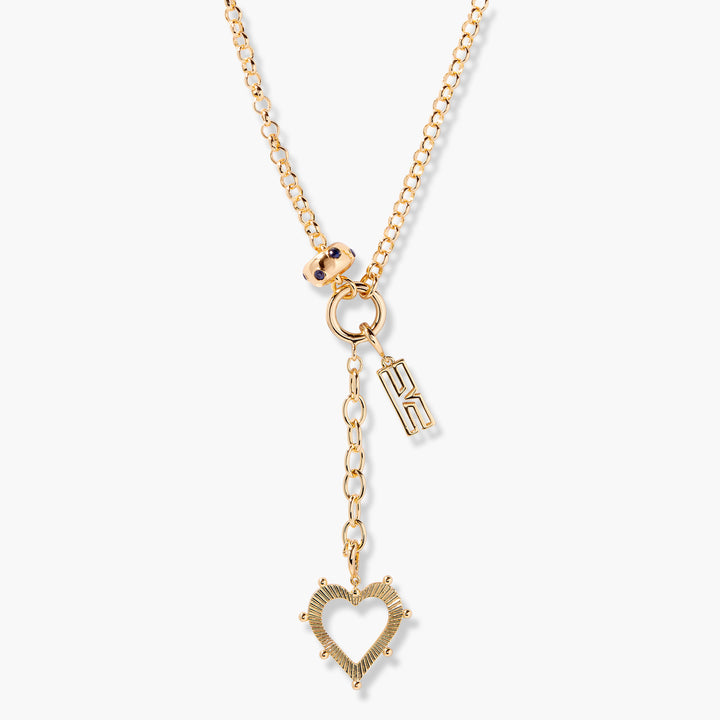 Leni Birthstone Initial Heart Charm Necklace