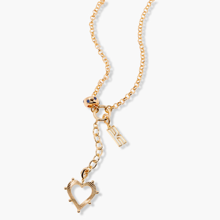 Leni Birthstone Initial Heart Charm Necklace