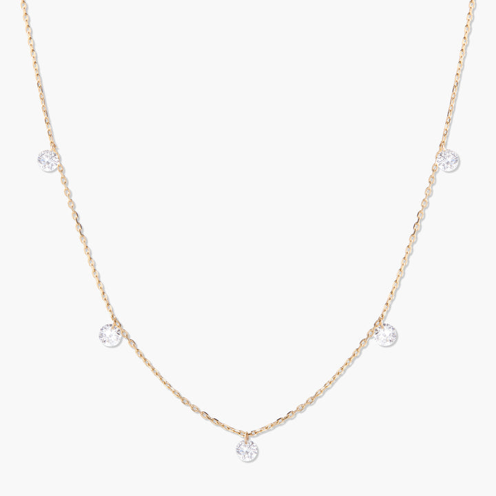Layla 14K Gold Five Diamond Necklace