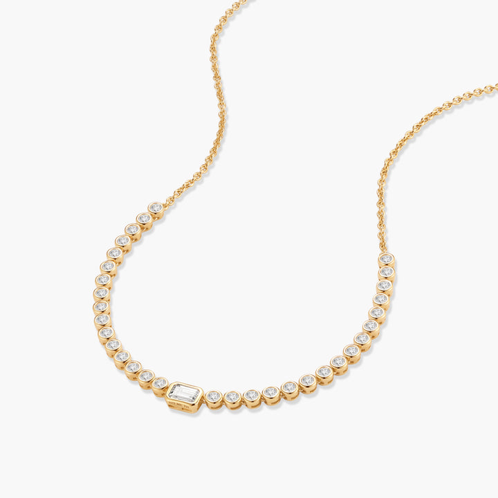 Lumi Vermeil Emerald Diamond Tennis Necklace