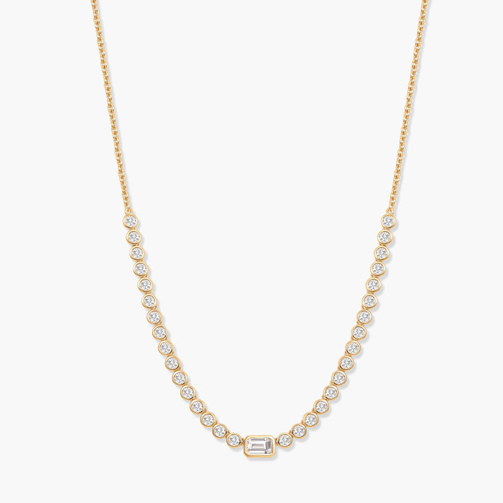 Lumi Vermeil Emerald Diamond Tennis Necklace