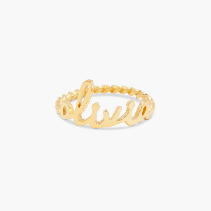 Nella Rope Nameplate Ring