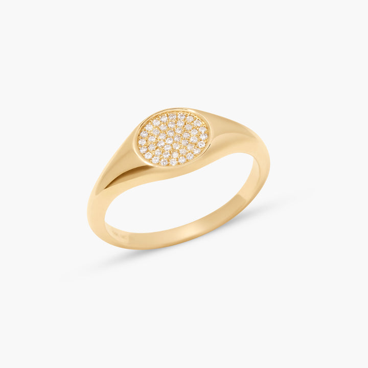 Sylvie 14K Gold Diamond Signet Ring